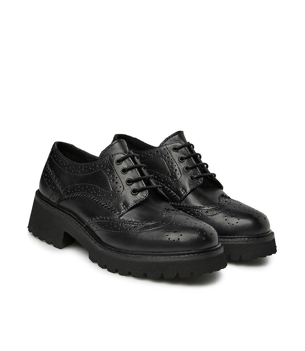 Loriblu Derby brogue in vitello nero Vendite Flash