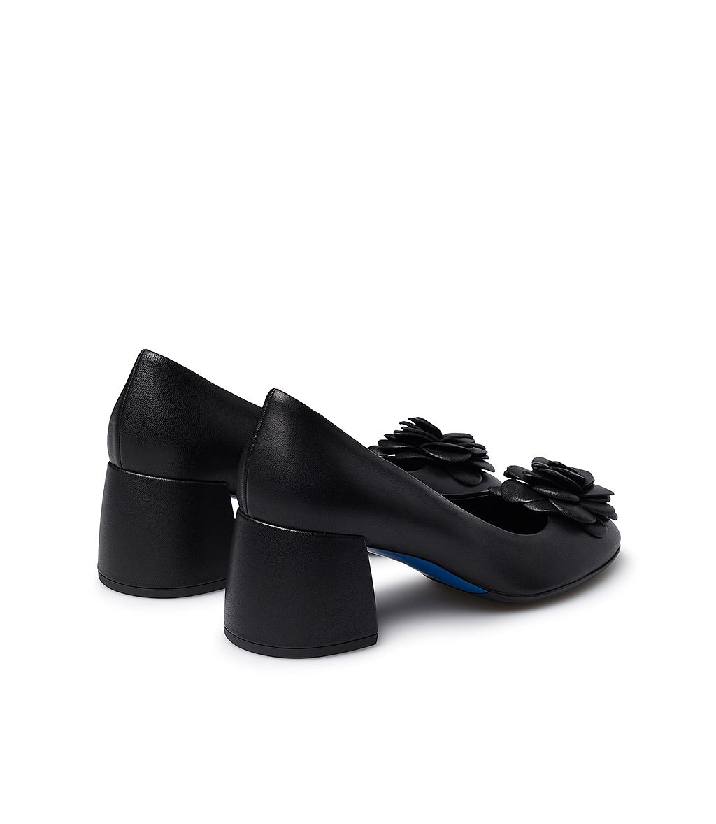 Loriblu Décolleté in nappa nera con fiore Nuova