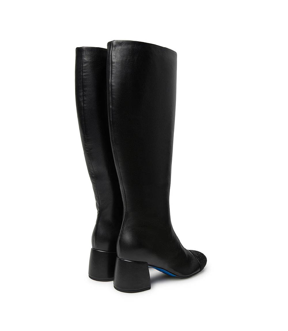 Loriblu Stivale in nappa nera con cristalli Italia