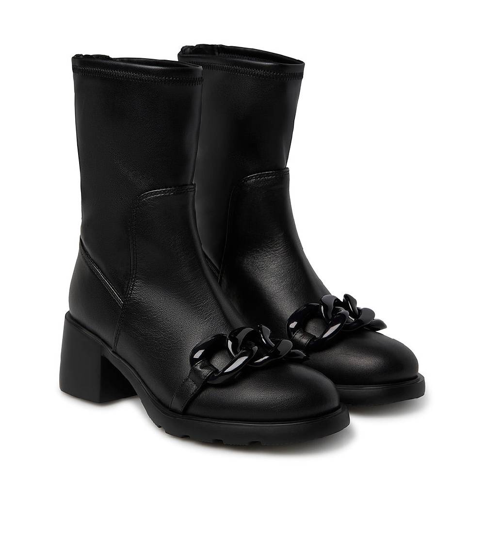 Loriblu Stivaletto in nappa nera con accessorio Vendita