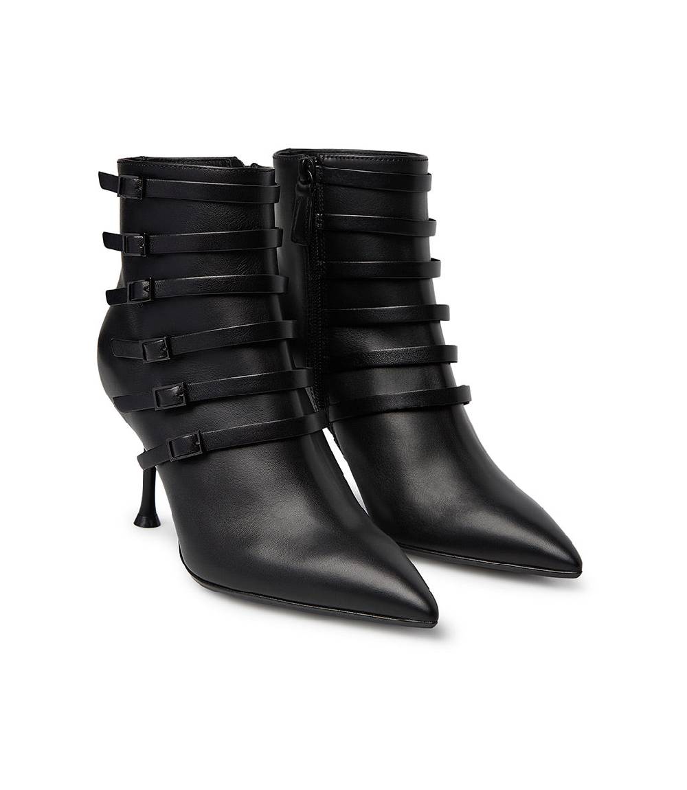 Loriblu Stivaletto in nappa nera con cinturini Fino Al -60%