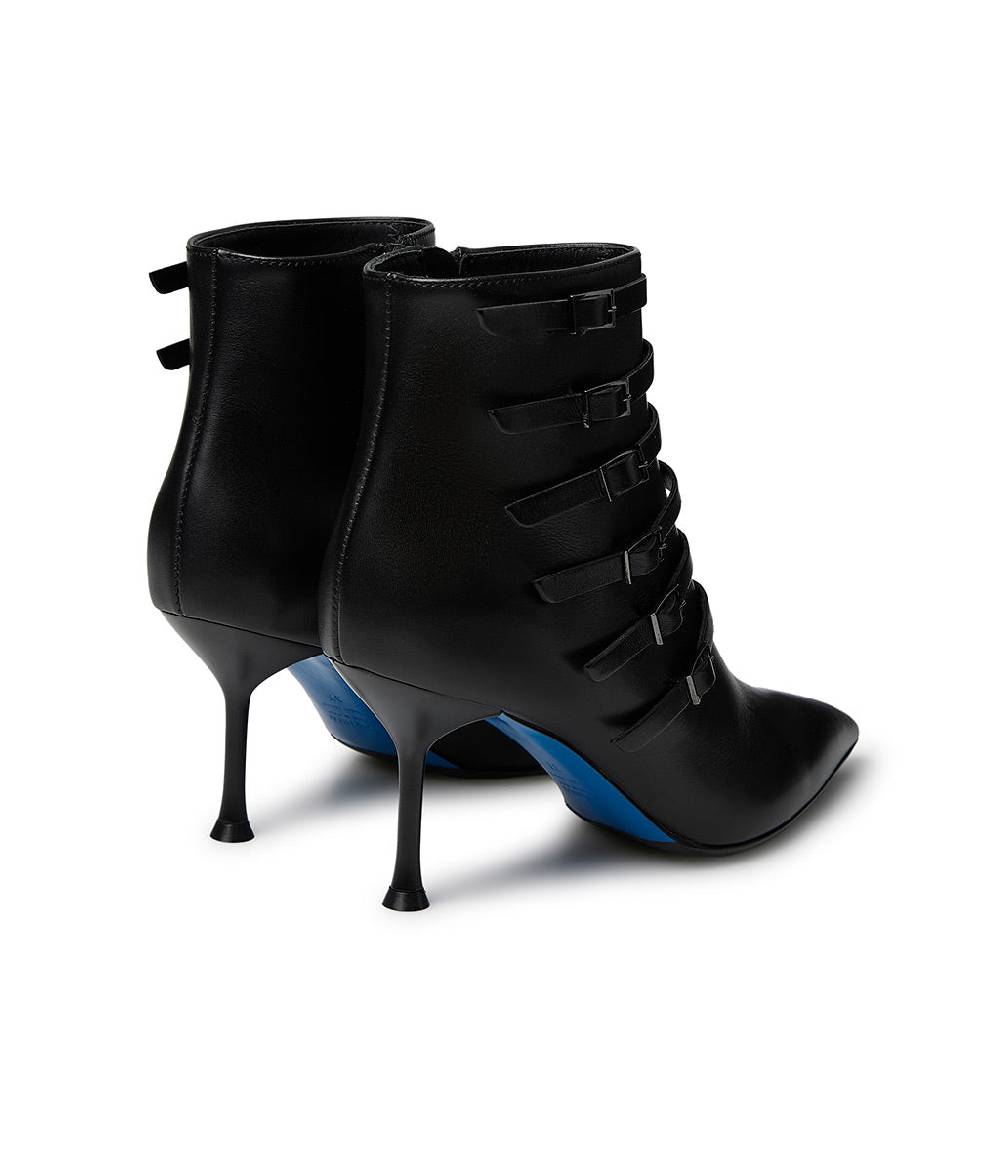 Loriblu Stivaletto in nappa nera con cinturini Fino Al -60%