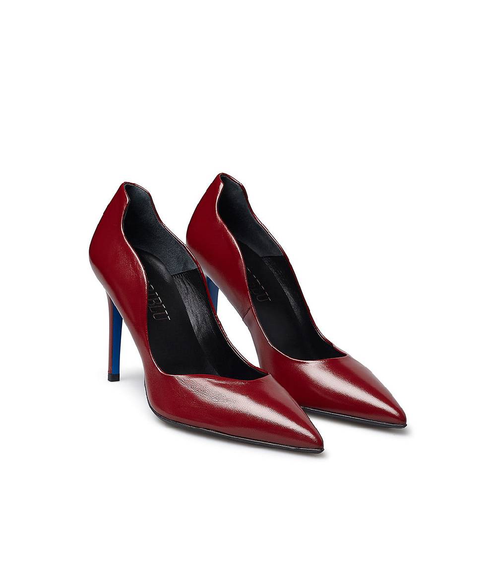 Loriblu Décolleté onda in pelle lucida bordeaux Sconto