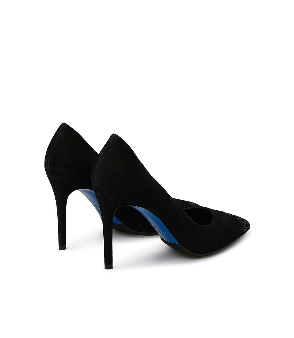 Loriblu Décolleté in nappa nera con cristalli Offerta