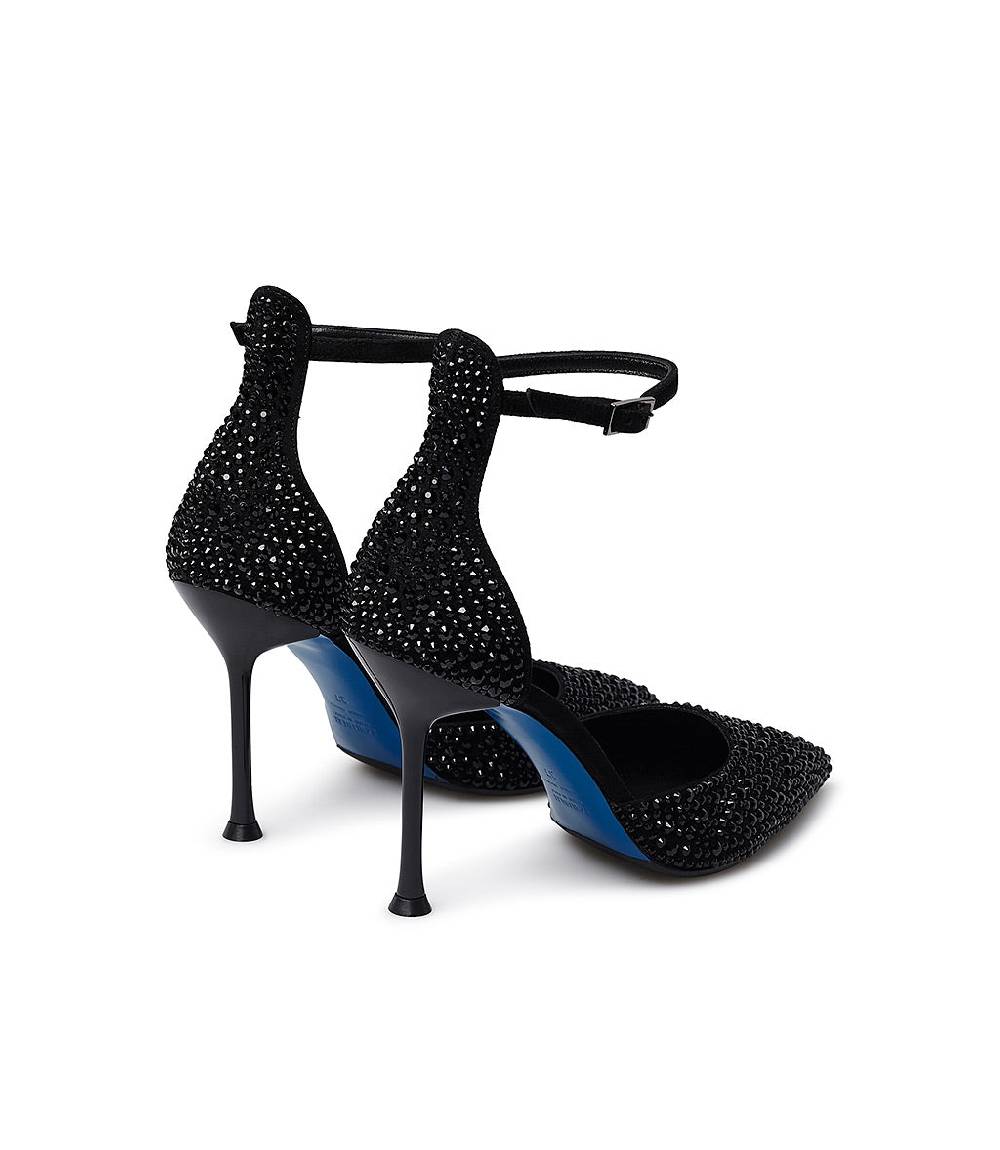 Loriblu Décolleté gioiello in raso nero con cristalli all-over Offerte