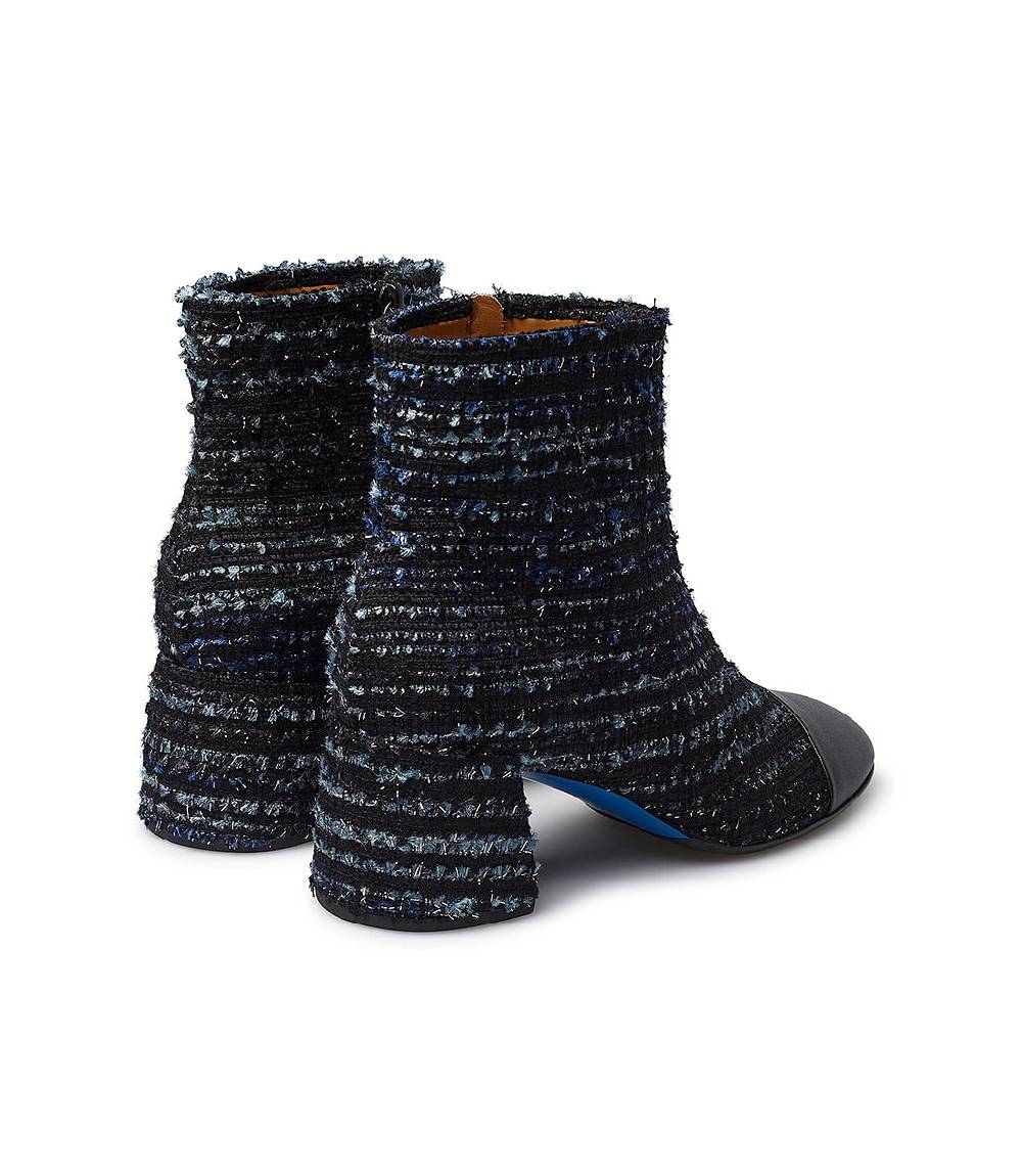 Loriblu Stivaletto in tessuto tweed e nappa blu Vendite Flash