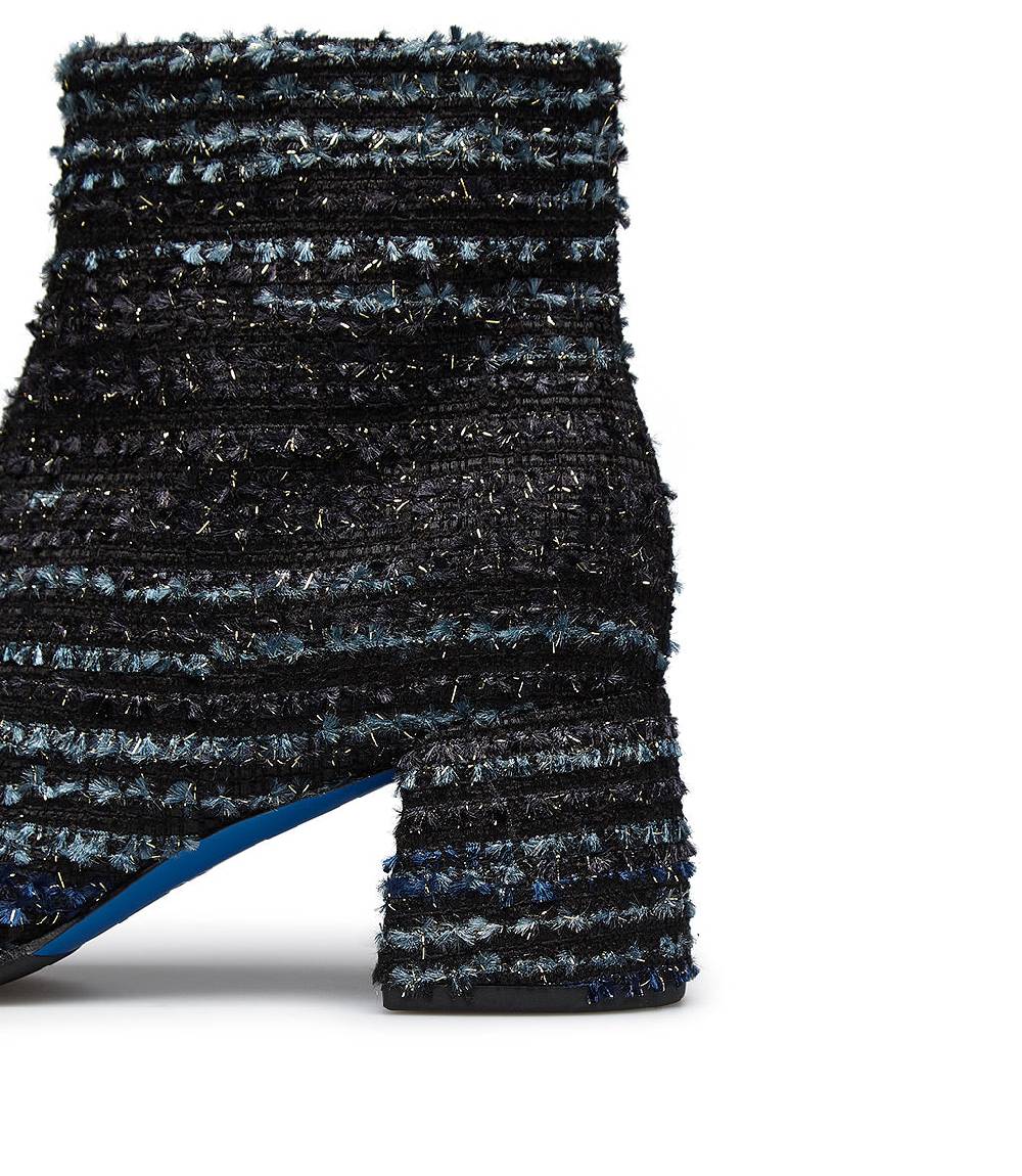 Loriblu Stivaletto in tessuto tweed e nappa blu Vendite Flash