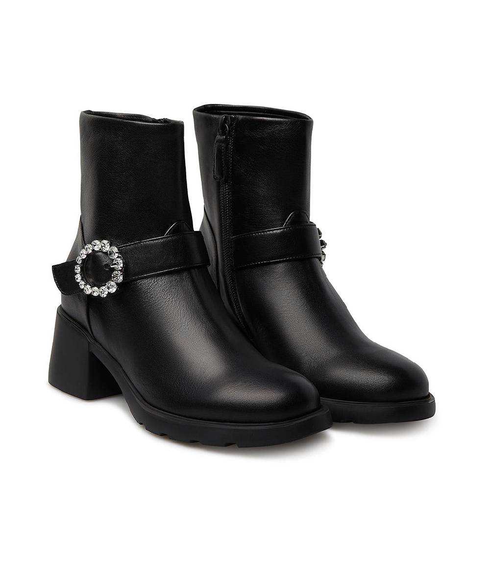 Loriblu Stivaletto in nappa nera con fibbia gioiello In Saldo