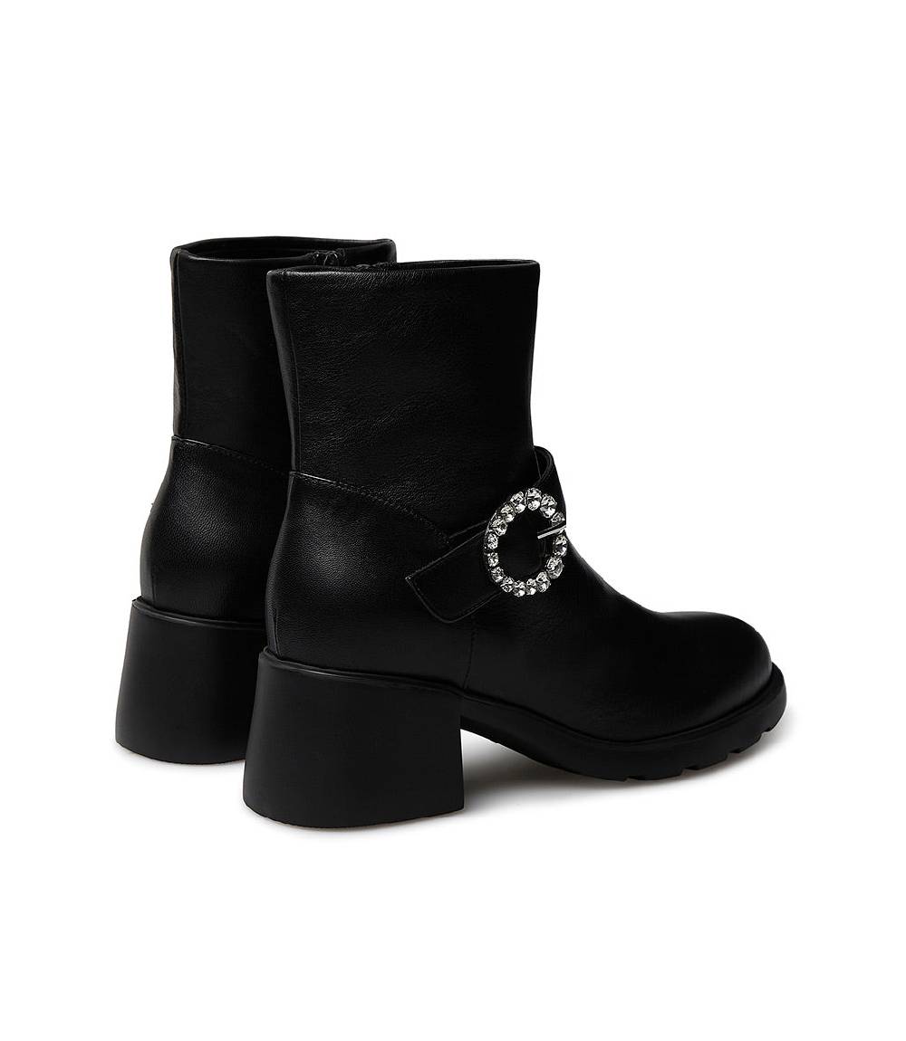 Loriblu Stivaletto in nappa nera con fibbia gioiello In Saldo