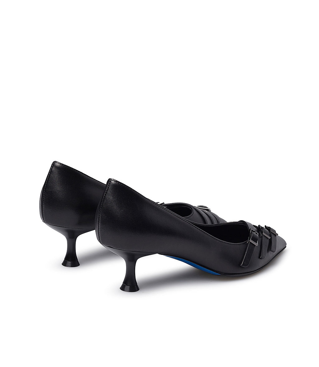 Loriblu Décolleté in nappa nera con cinturini Nuova