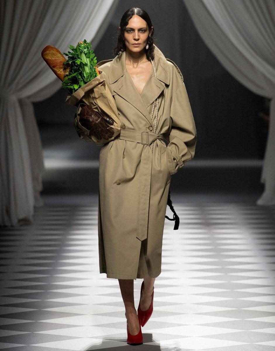 ﻿Love Moschino Trench in gabardina di cotone e nylon Vendita Calda
