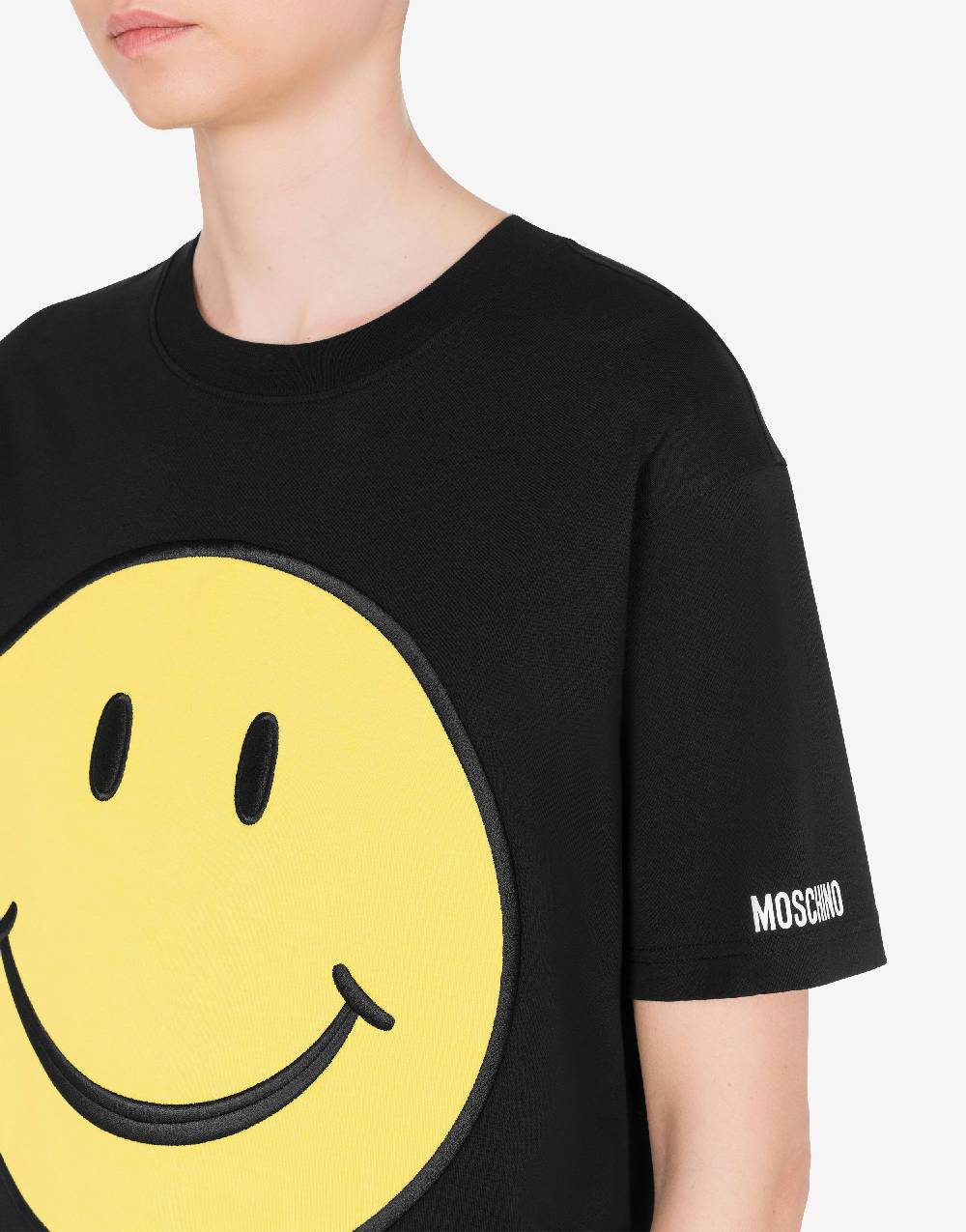 Love Moschino T-shirt in jersey organico Smiley® Saldi Di Fabbrica