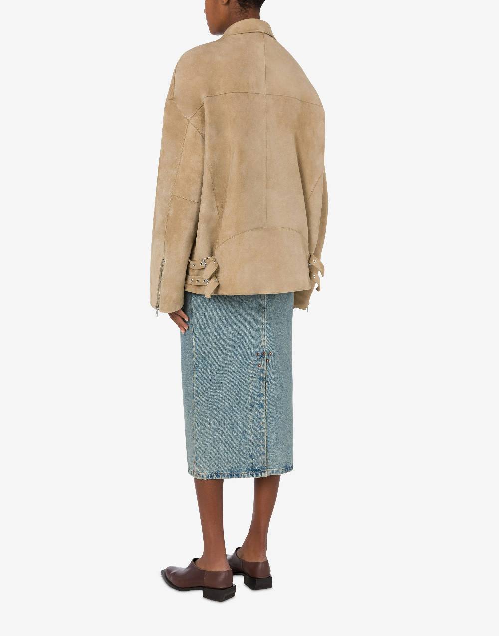 Love Moschino Giacca Biker oversize in camoscio I Più Venduti
