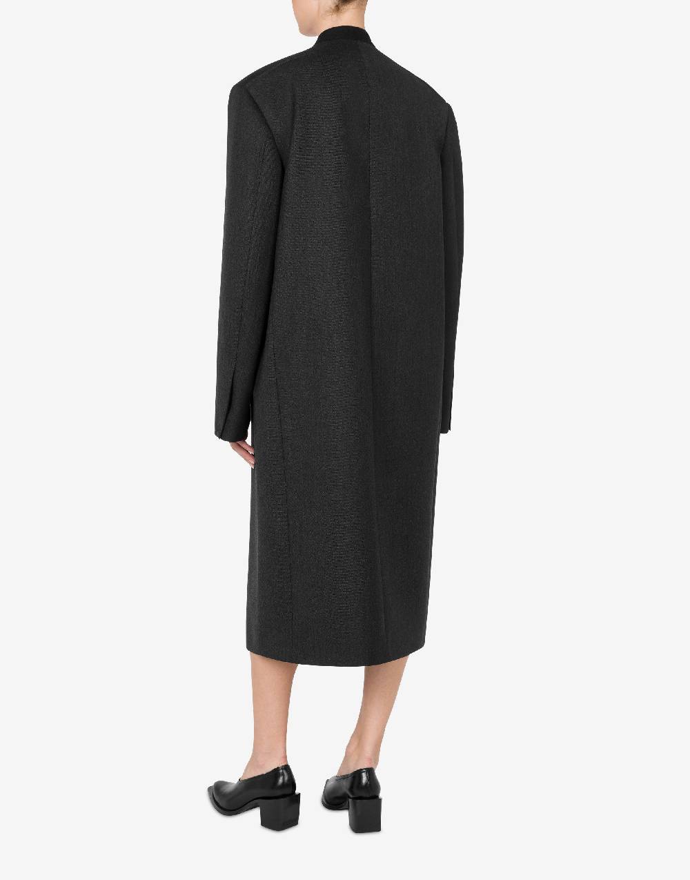 Love Moschino Cappotto in tela di lana tinto in filo 2025