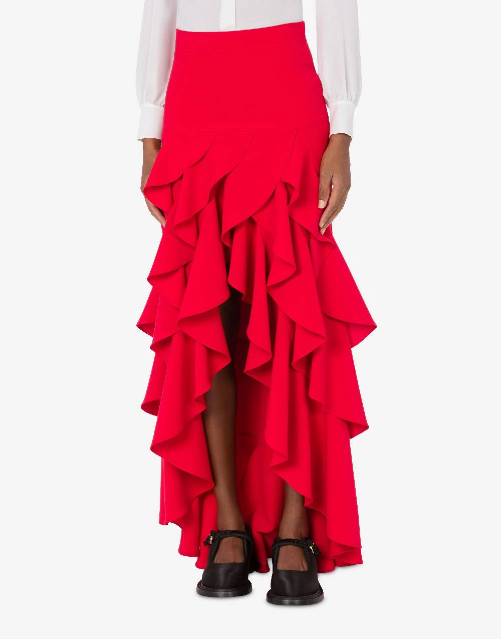 Love Moschino Gonna in crêpe con ruches Nuovo