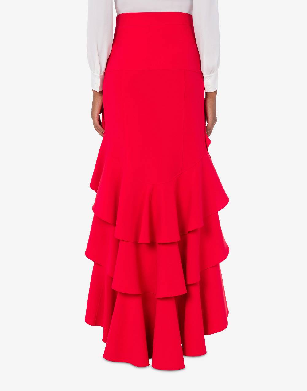 Love Moschino Gonna in crêpe con ruches Nuovo