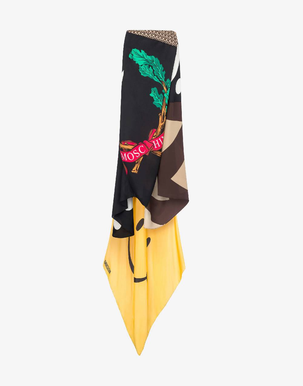 Love Moschino Gonna in twill di seta Patchwork