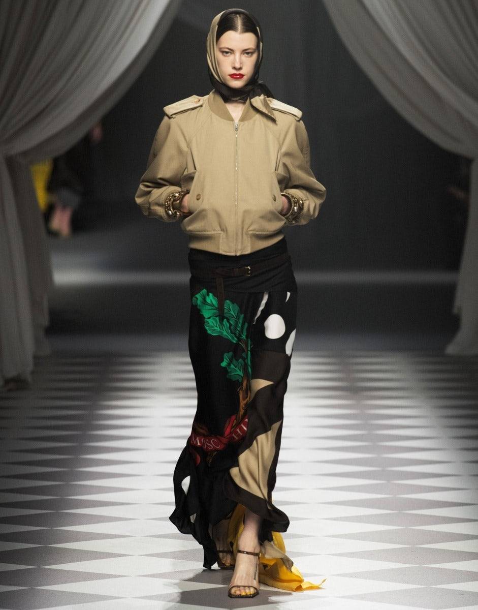 Love Moschino Gonna in twill di seta Patchwork Vendita
