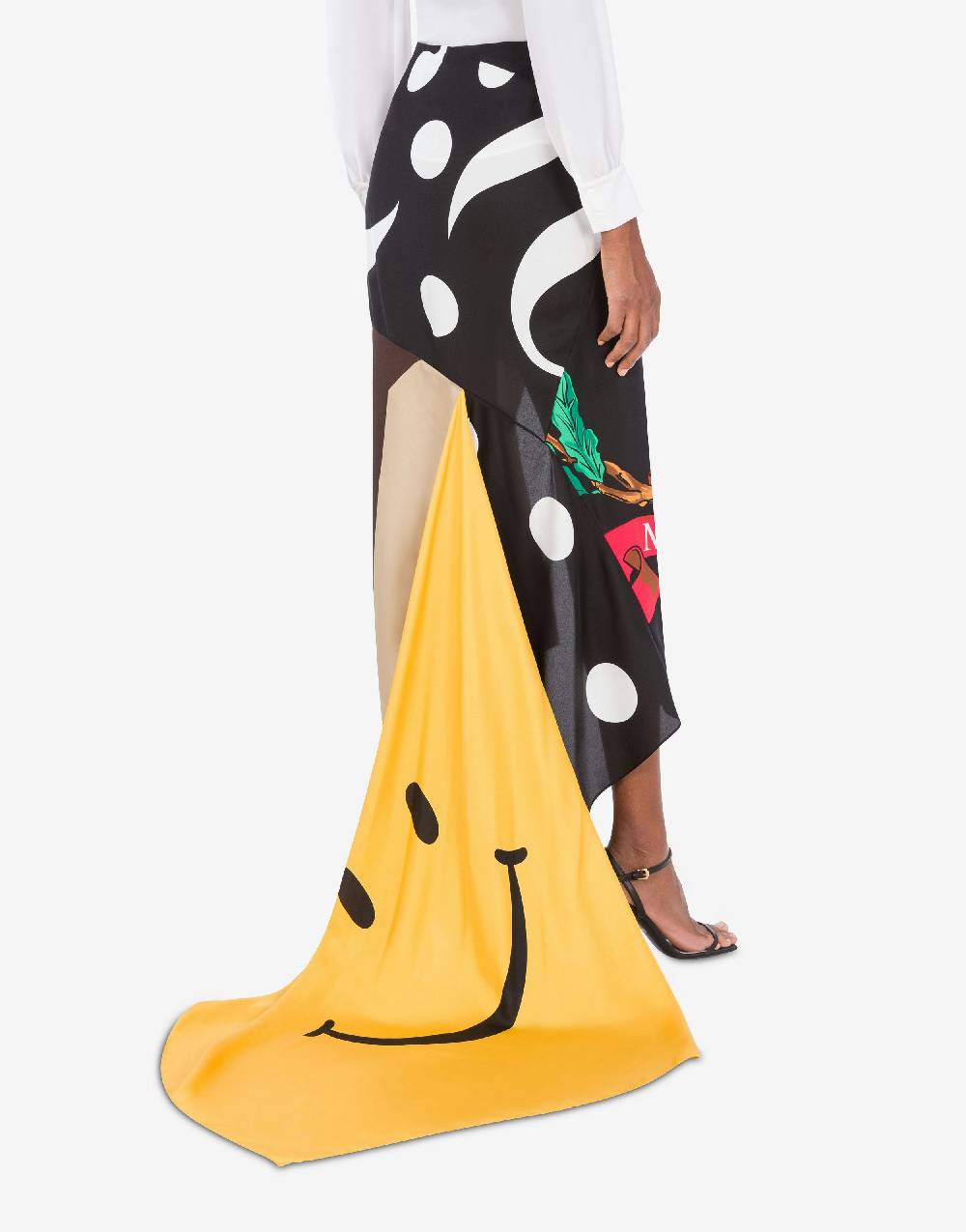 Love Moschino Gonna in twill di seta Patchwork Vendita