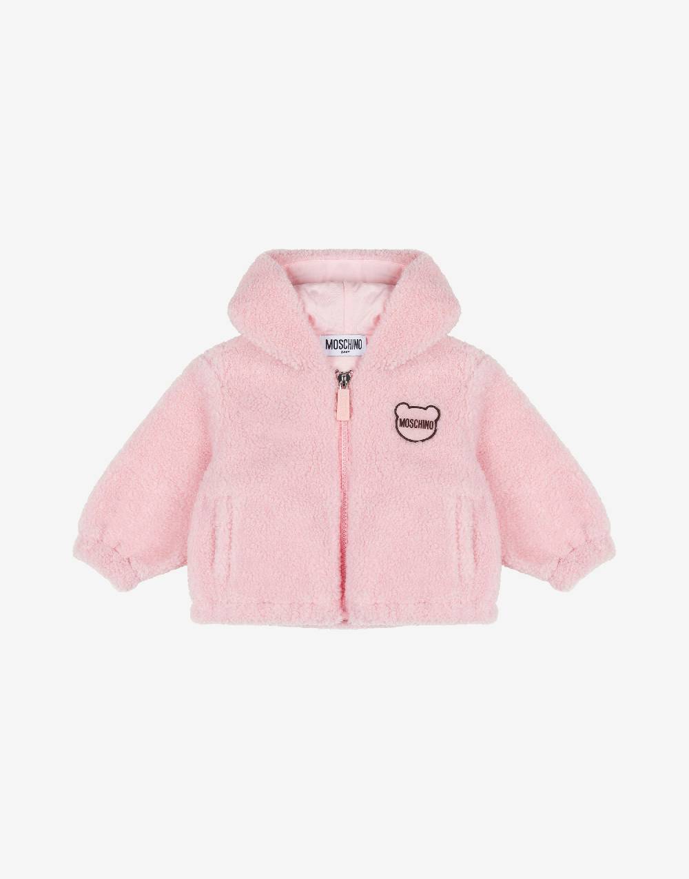 Love Moschino Cappotto in tessuto soft Teddy Patch