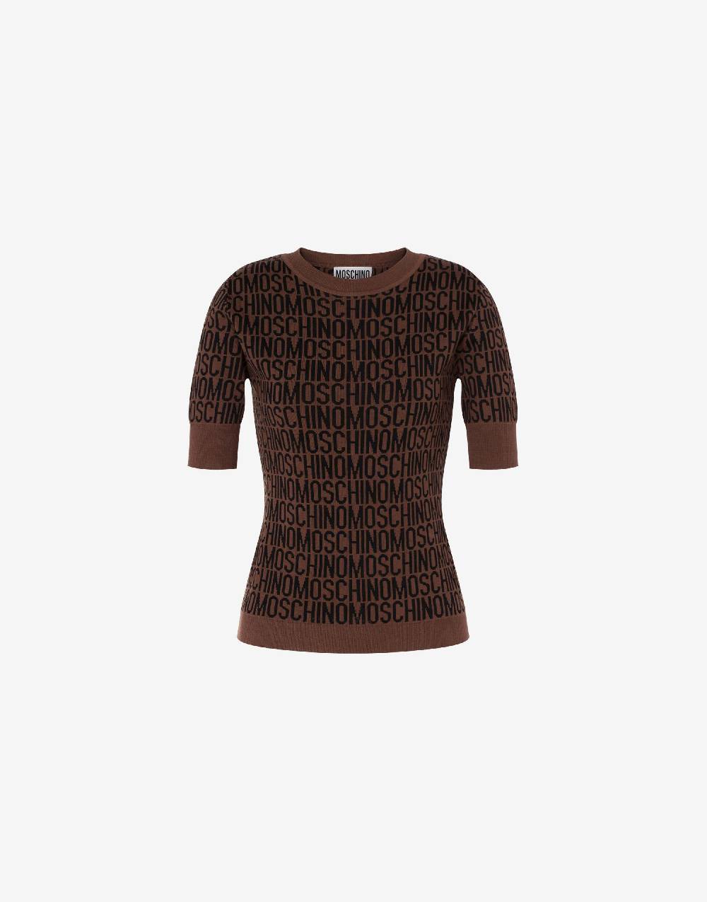 Love Moschino Top in lana Allover Logo