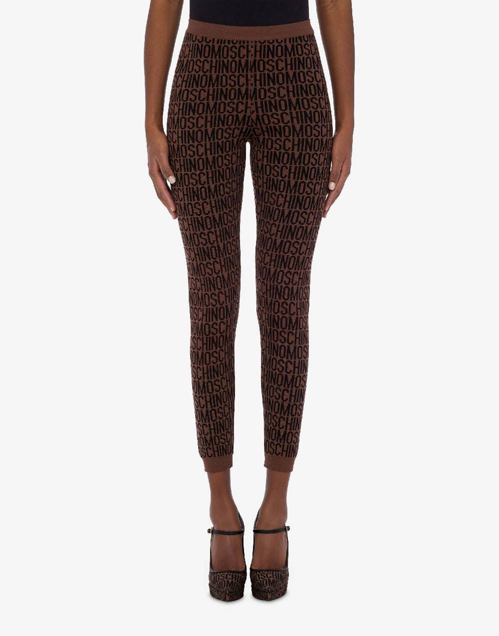Love Moschino Leggings in lana Allover Logo In Saldo