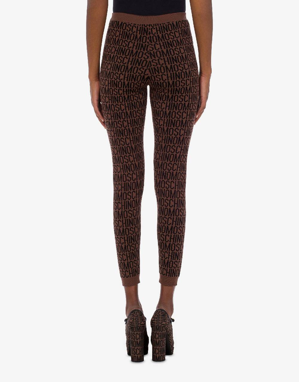 Love Moschino Leggings in lana Allover Logo In Saldo