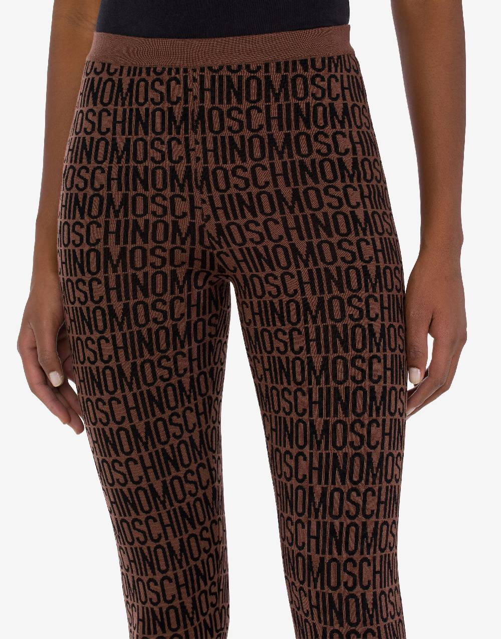 Love Moschino Leggings in lana Allover Logo In Saldo