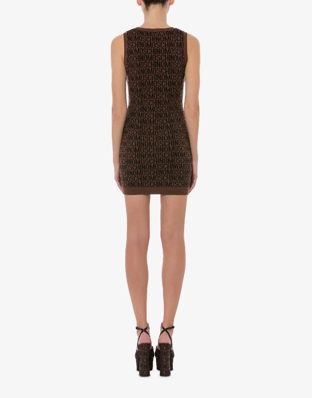 Love Moschino Abito in lana Allover Logo In Linea
