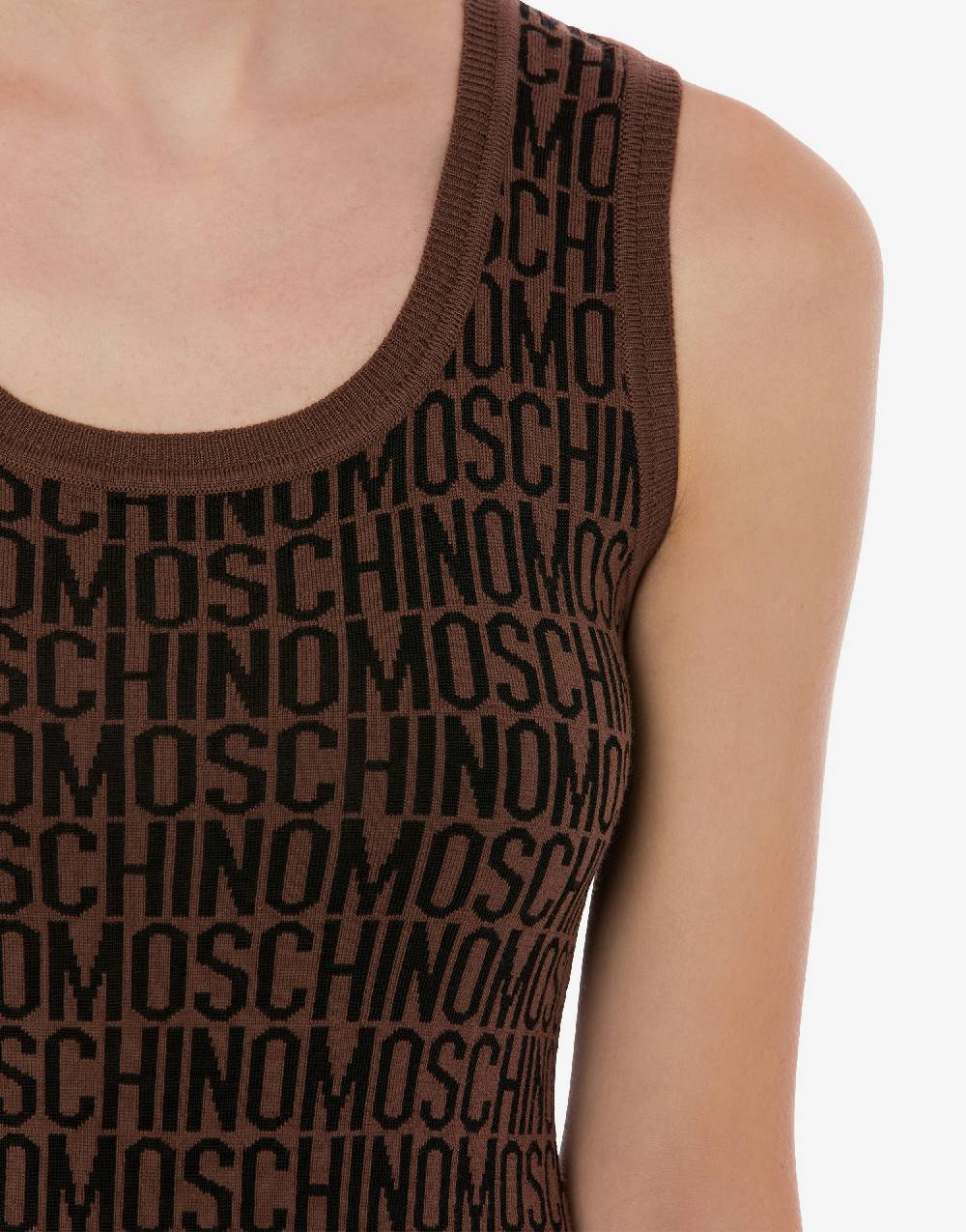 Love Moschino Abito in lana Allover Logo In Linea