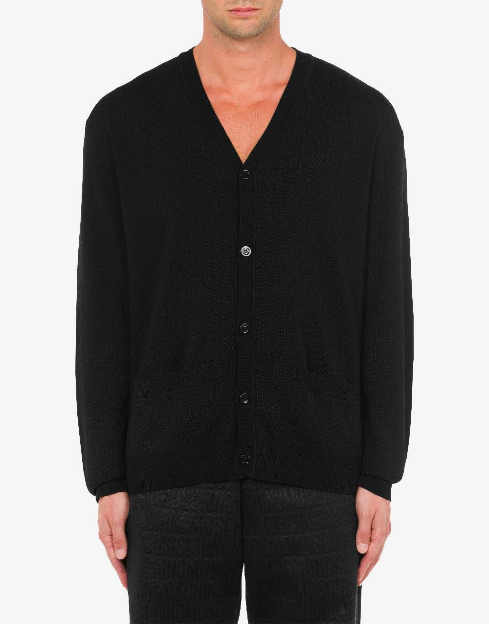 Love Moschino Cardigan in lana Allover Logo Outlet