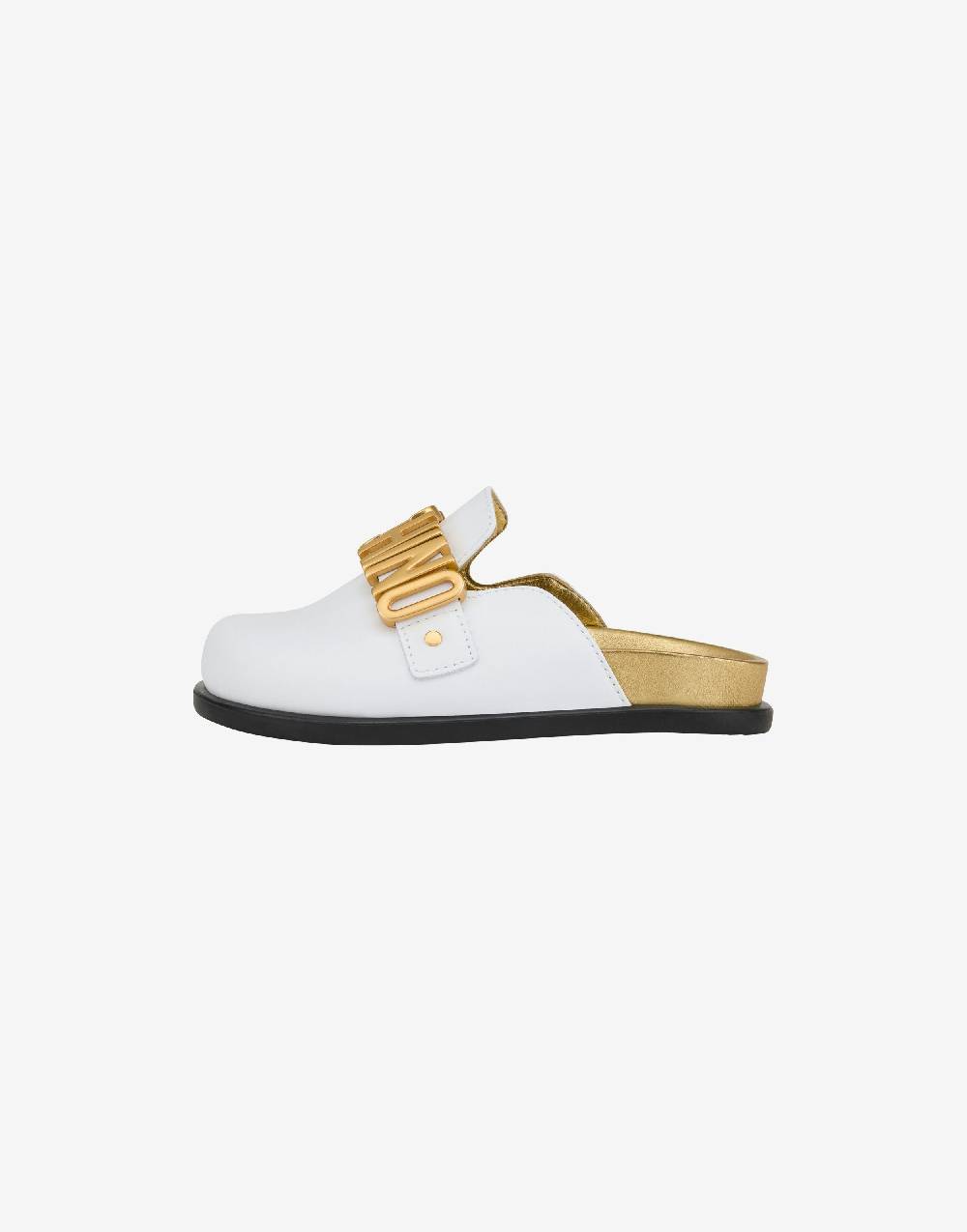 Love Moschino Sabot in vitello Lettering Logo Saldi Di Fabbrica