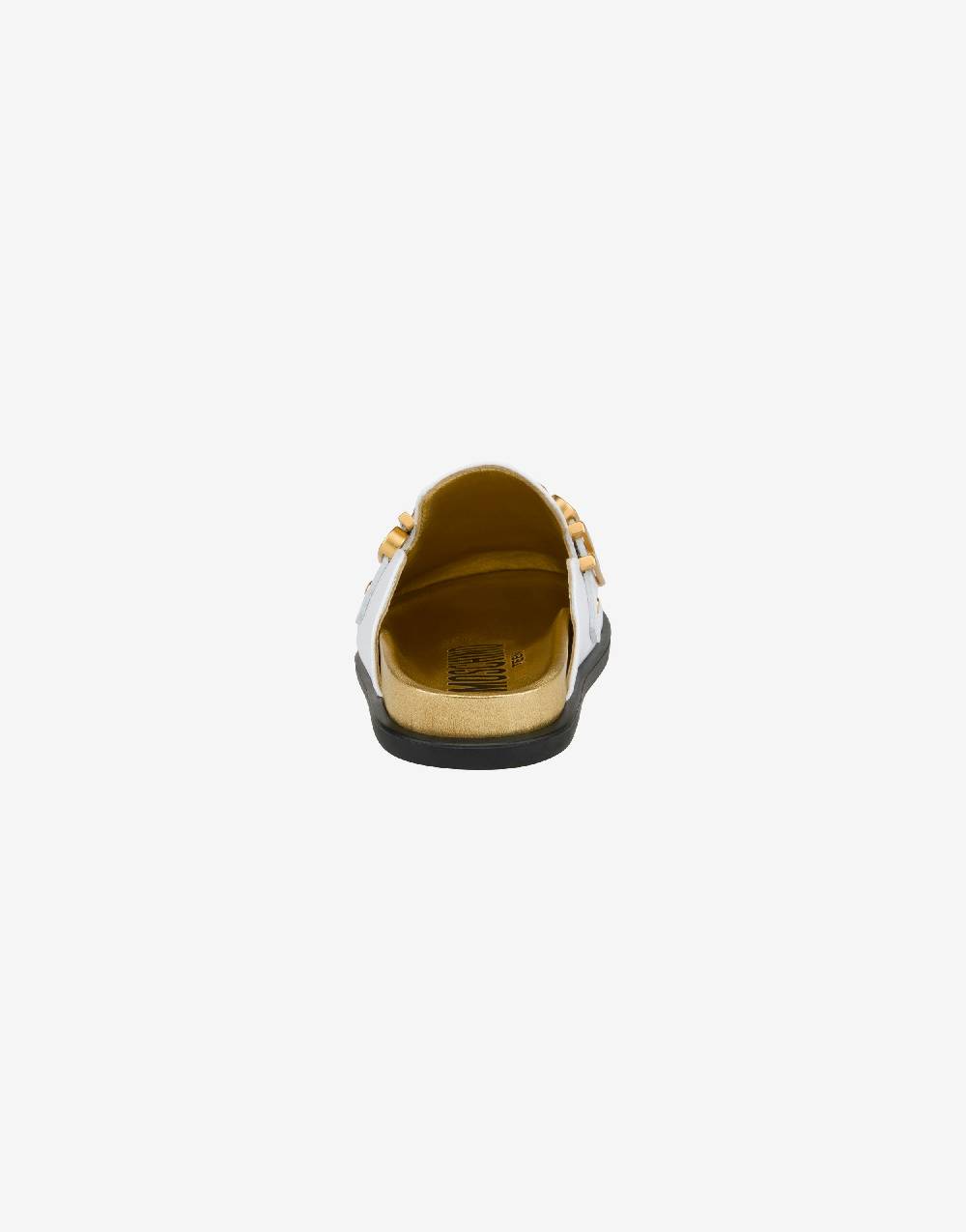Love Moschino Sabot in vitello Lettering Logo Saldi Di Fabbrica