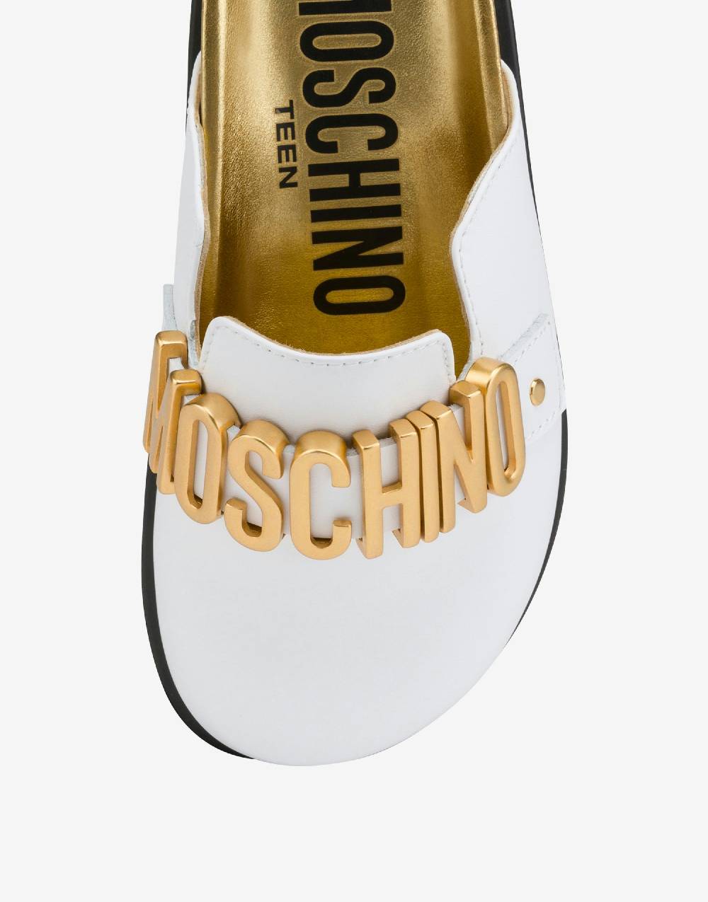 Love Moschino Sabot in vitello Lettering Logo Saldi Di Fabbrica