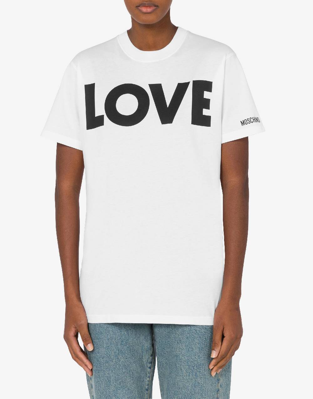 Love Moschino T-shirt in jersey organico Love Vendita