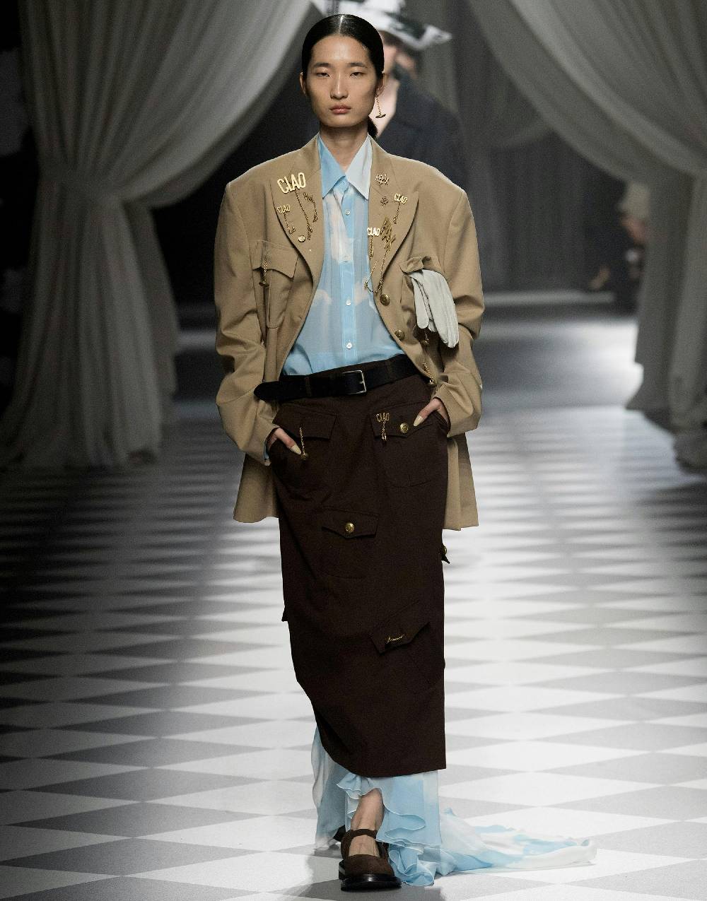 Love Moschino Camicia in georgette In The Cloud Fino al 60% di sconto