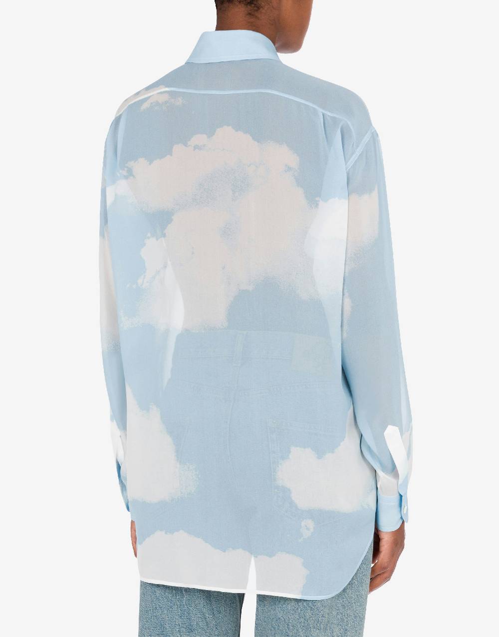 Love Moschino Camicia in georgette In The Cloud Fino al 60% di sconto