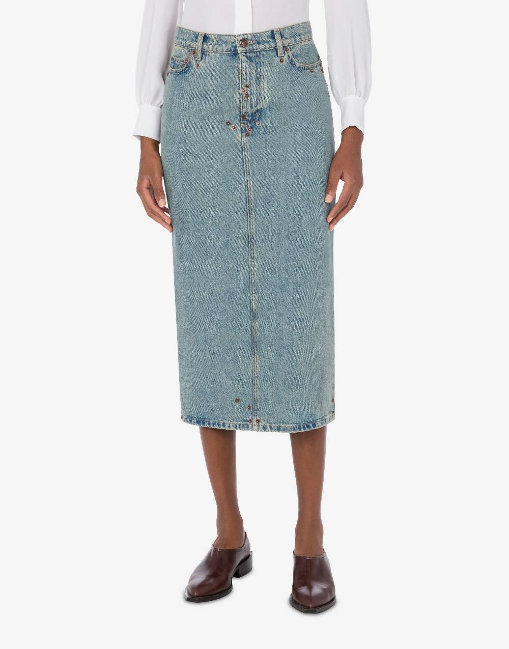 Love Moschino Gonna in denim blu di cotone Soddisfazione Garantita