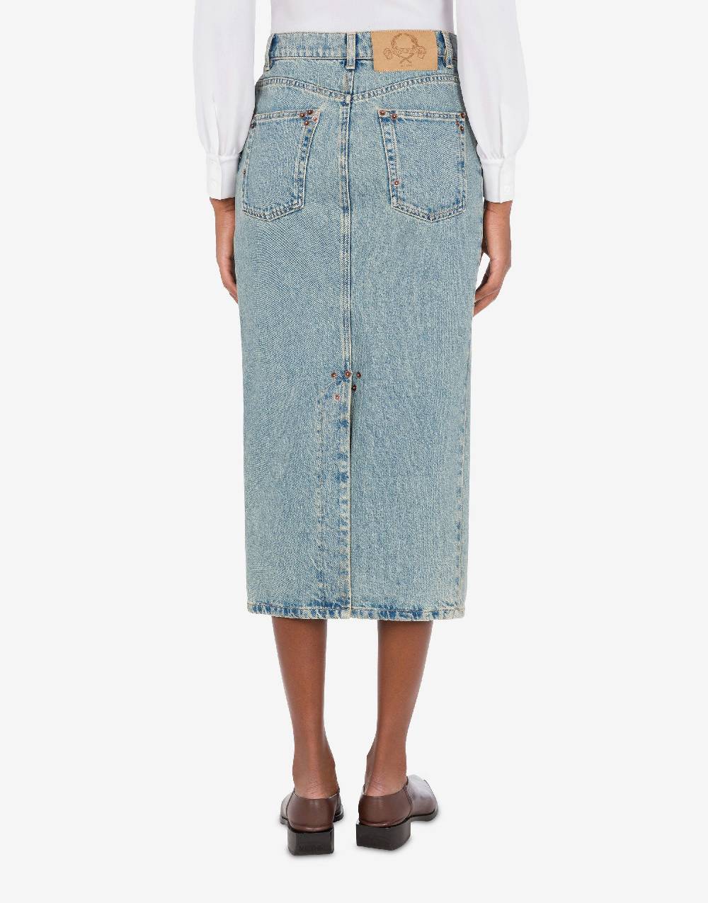 Love Moschino Gonna in denim blu di cotone Soddisfazione Garantita