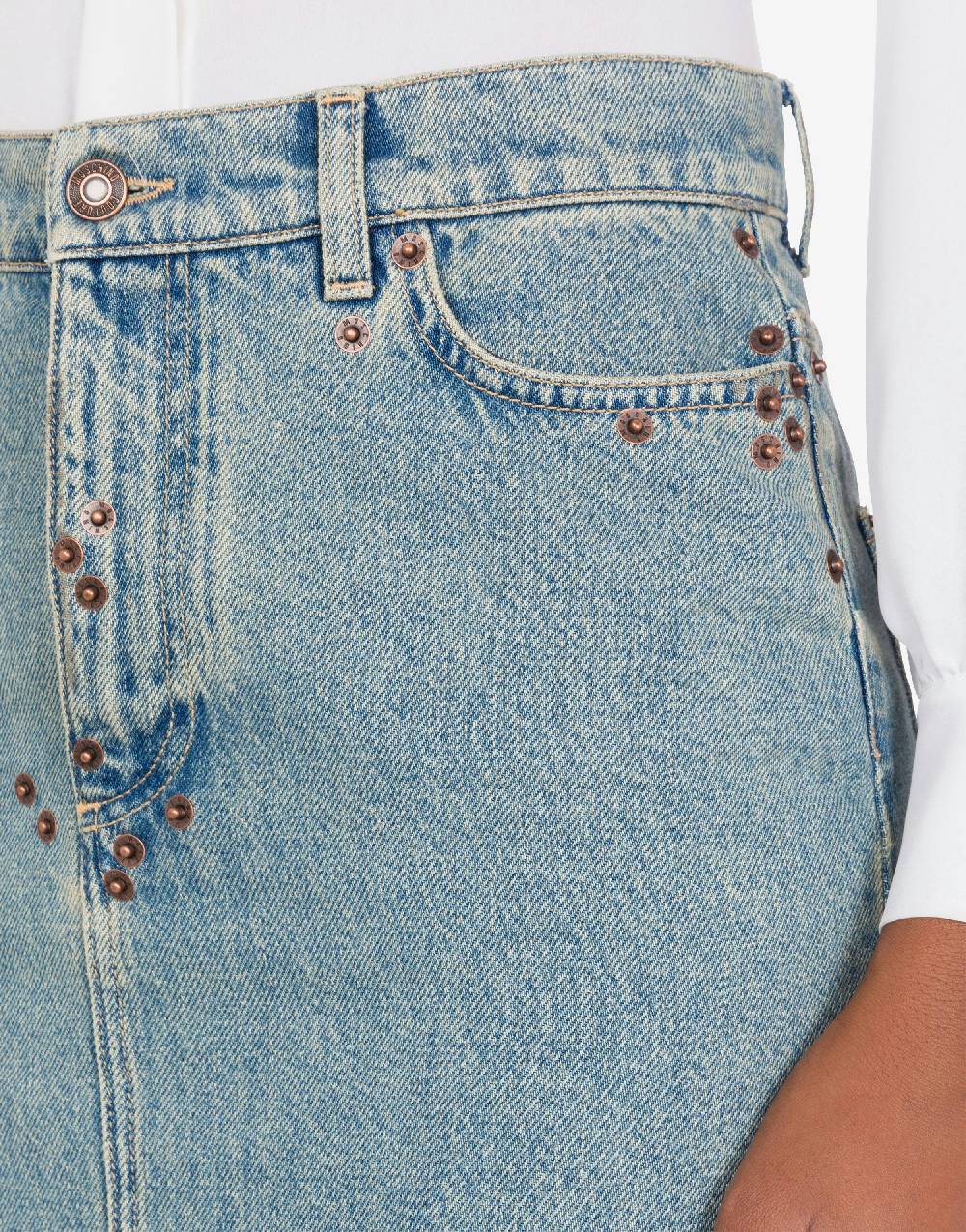 Love Moschino Gonna in denim blu di cotone Soddisfazione Garantita