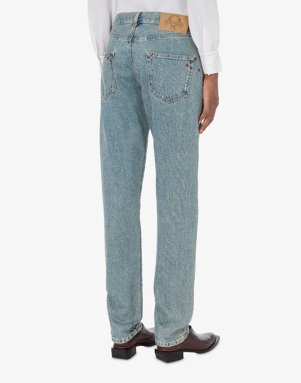 Love Moschino Pantalone in denim blu di cotone Convenienza