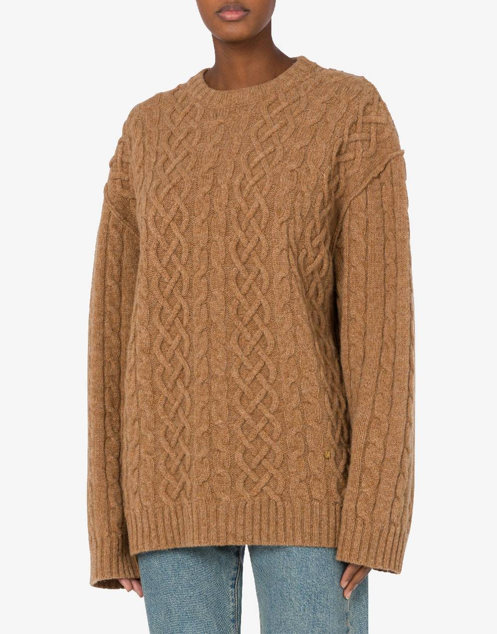 Love Moschino Pullover oversize in shetland Golden M Sconto