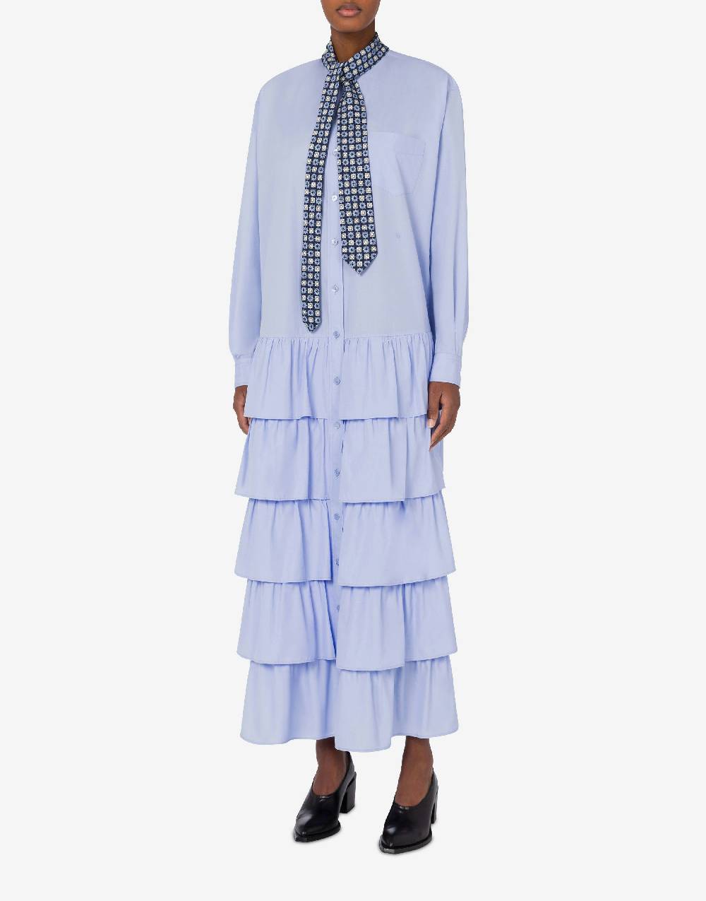Love Moschino Abito in popeline di cotone Tie In Vendita