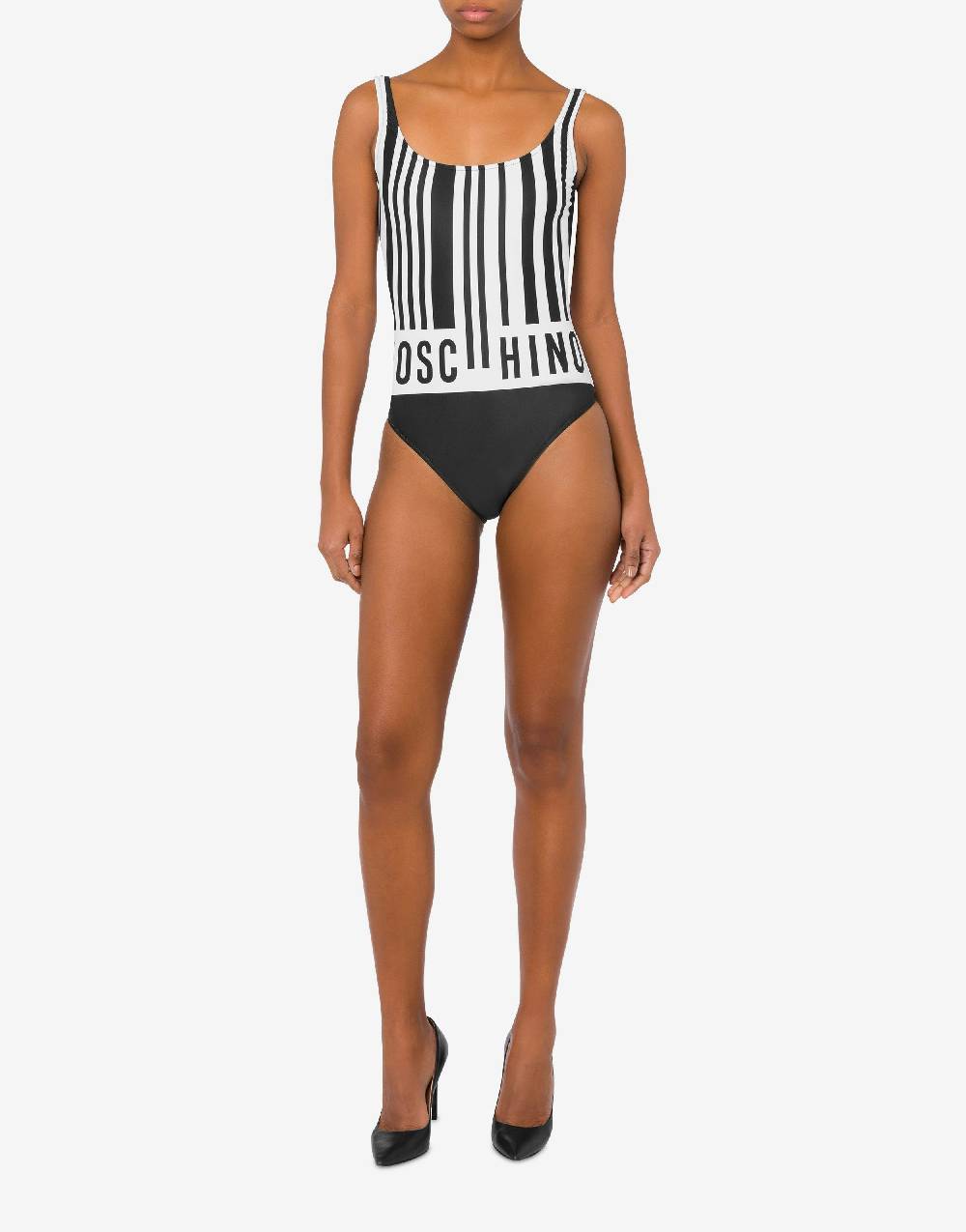 Love Moschino Costume intero con stampa Barcode Promozione Limitata