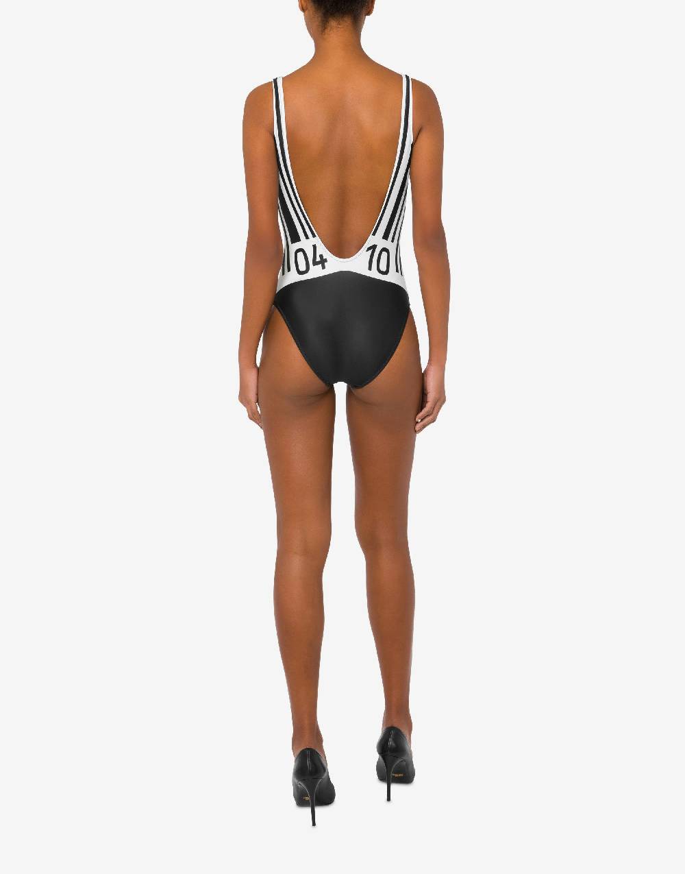 Love Moschino Costume intero con stampa Barcode Promozione Limitata