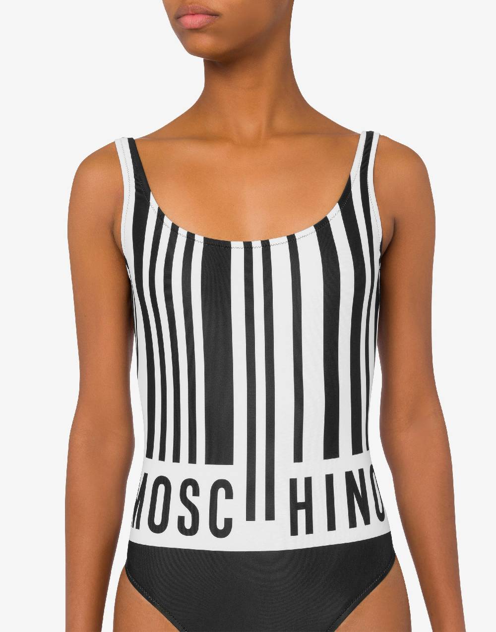 Love Moschino Costume intero con stampa Barcode Promozione Limitata
