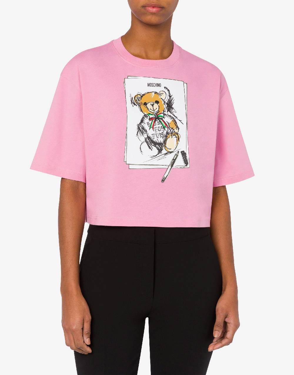 Love Moschino T-shirt cropped Moschino Teddy Bear Shopping Online