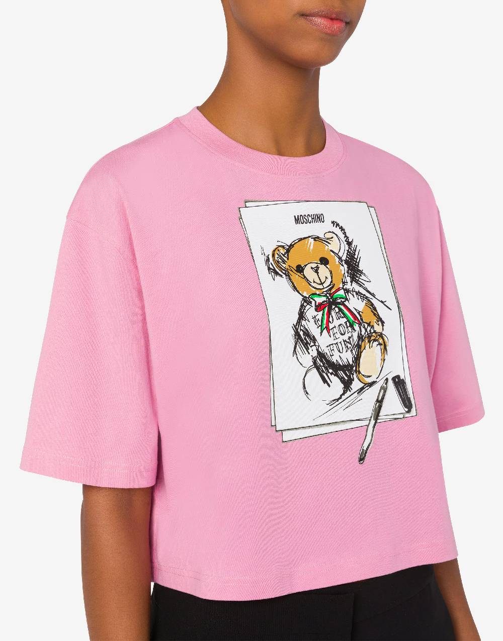 Love Moschino T-shirt cropped Moschino Teddy Bear Shopping Online