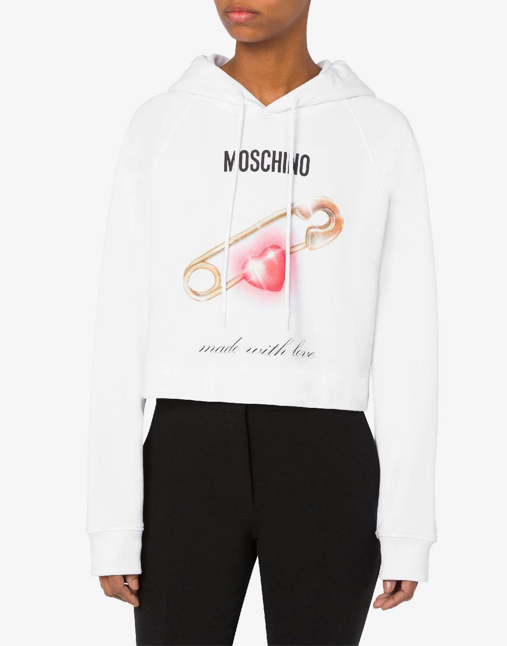 Love Moschino Felpa cropped Heart Safety Pin Convenienza