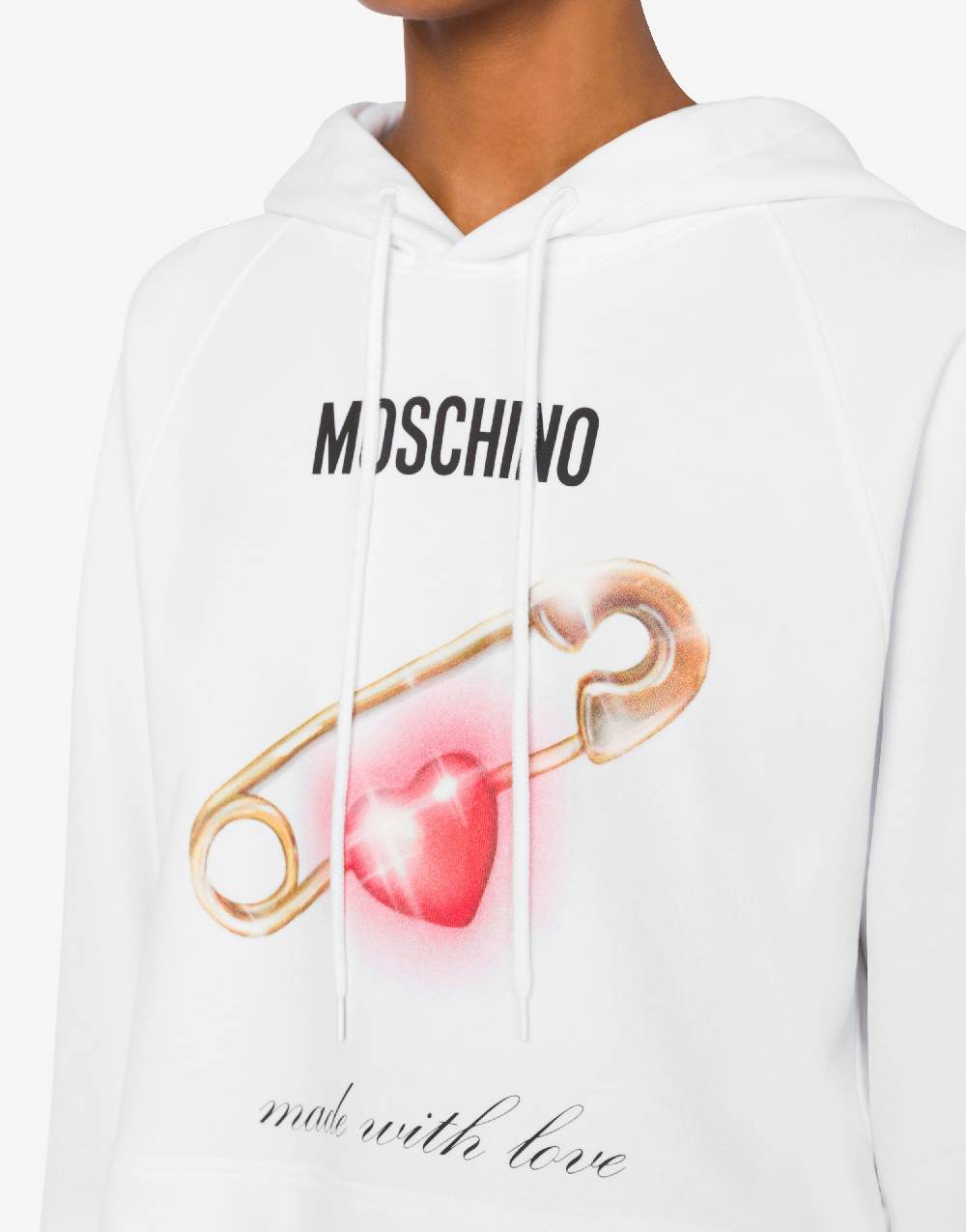 Love Moschino Felpa cropped Heart Safety Pin Convenienza